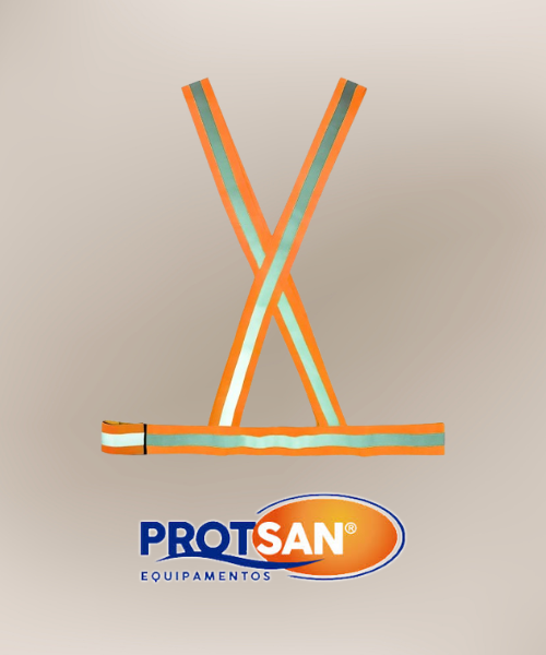Colete de Segurança Modelo X Laranja Refletivo | Plastcor